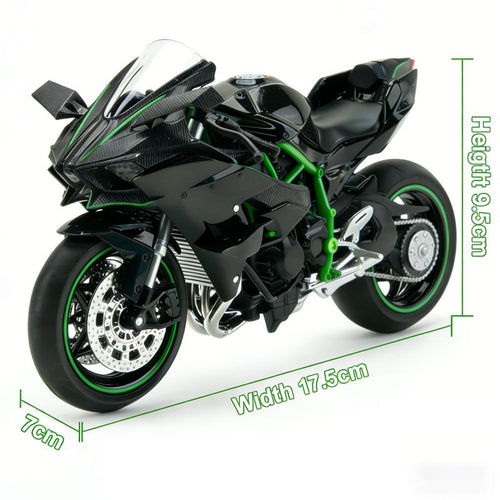 1:12 Scale Diecast Motorcycle Model - Zinc Alloy Collectible Toy! Features Suspension, Free - Roller, Push - Back & Non - Rechargeable Button Battery. Black, Sleek Modern Design for Diecast Enthusiasts!