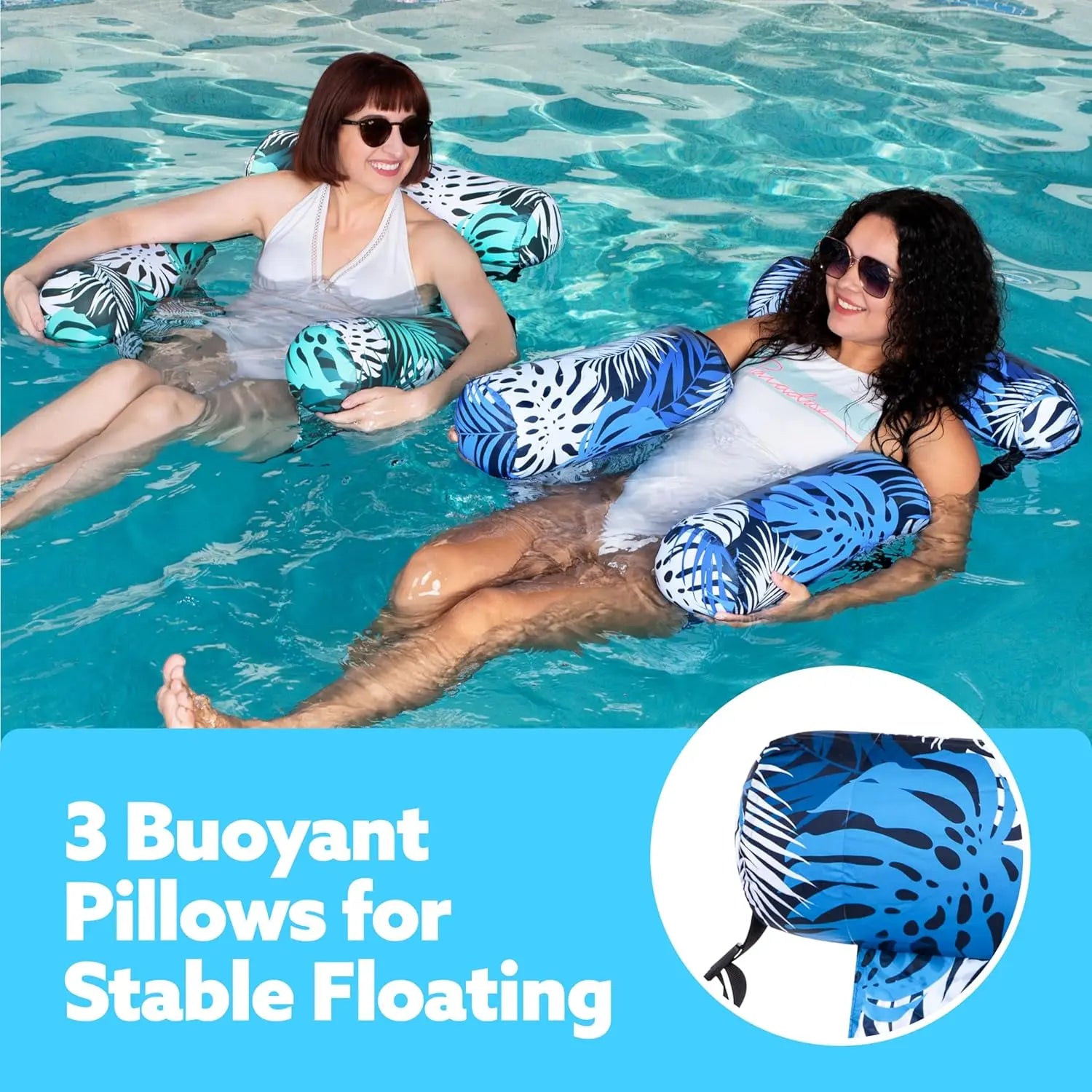 SLOOSH Inflatable Pool Float Lounge Chair (1/2 Pack) – Heavy Duty Blow up Noodle for Adults, Water Party & Lake Fun – Mother's Day Gift