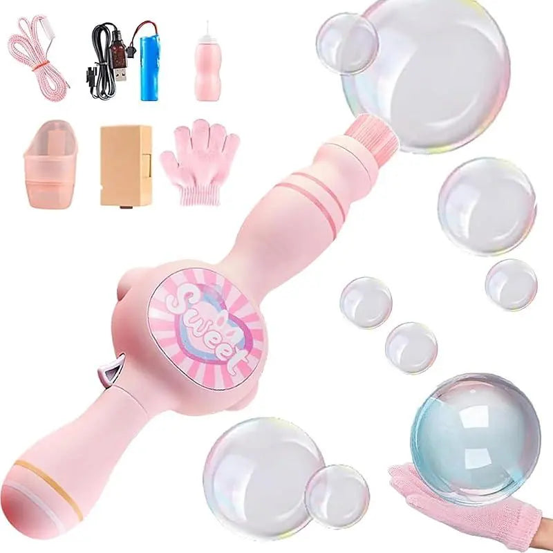 Mist Bubble Machine for Kids – Elastic Bubble Fog Wand, Smoke Bubble Sword, Interactive STEM Toy with Lights & Music, Parent-Child Fun, Outdoor Summer Play, Birthday Gift for Boys & Girls