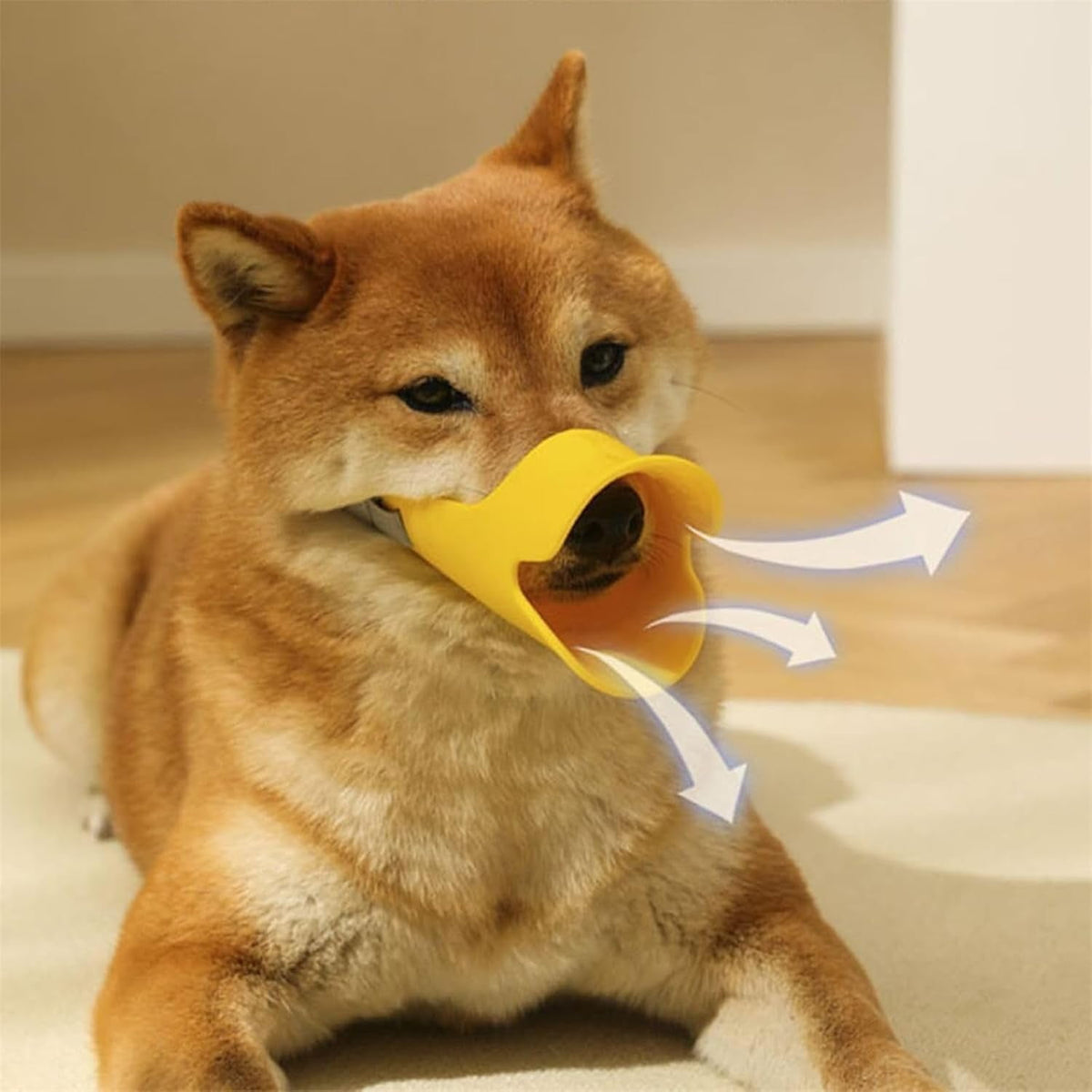 Duck Muzzle for Dogs, Soft Flexible TPR Duckbill Dog Muzzle with Adjustable Strap for Small & Medium Dogs