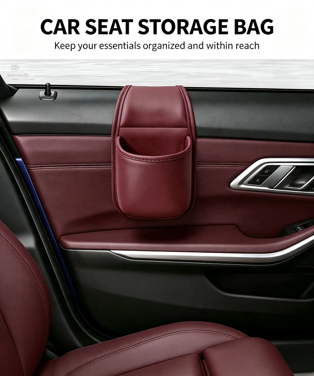 Car Door Storage Pocket, Double-Layer Organizer with Residue-Free Adhesive for Phones, Keys & Small Items, Fits Most Sedans, SUVs & Trucks