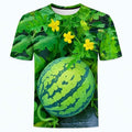 Funny 3D Watermelon Belly T-Shirt, Summer Watermelon Graphic Tee