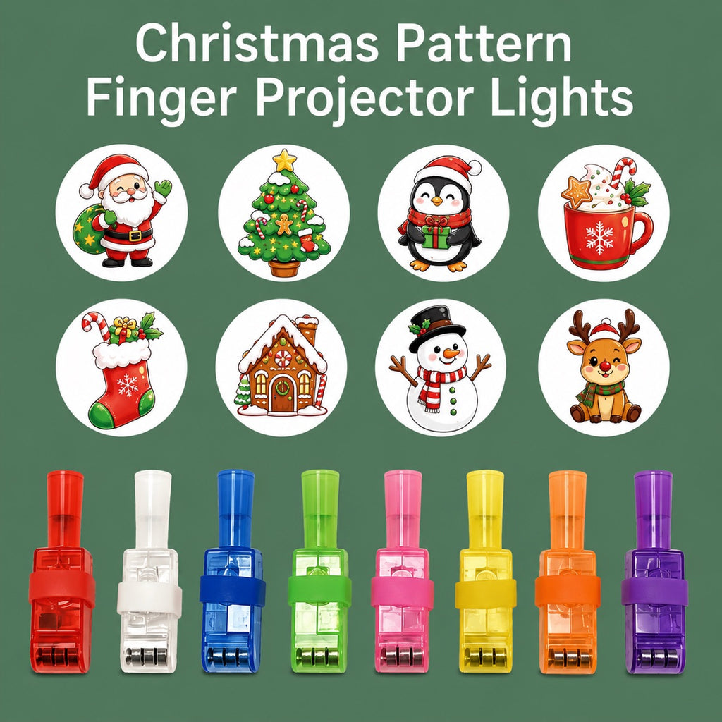 Halloween LED Finger Projector Rings – Spooky Light-Up Party Favors & Trick-or-Treat Goodie Bag Fillers for Kids