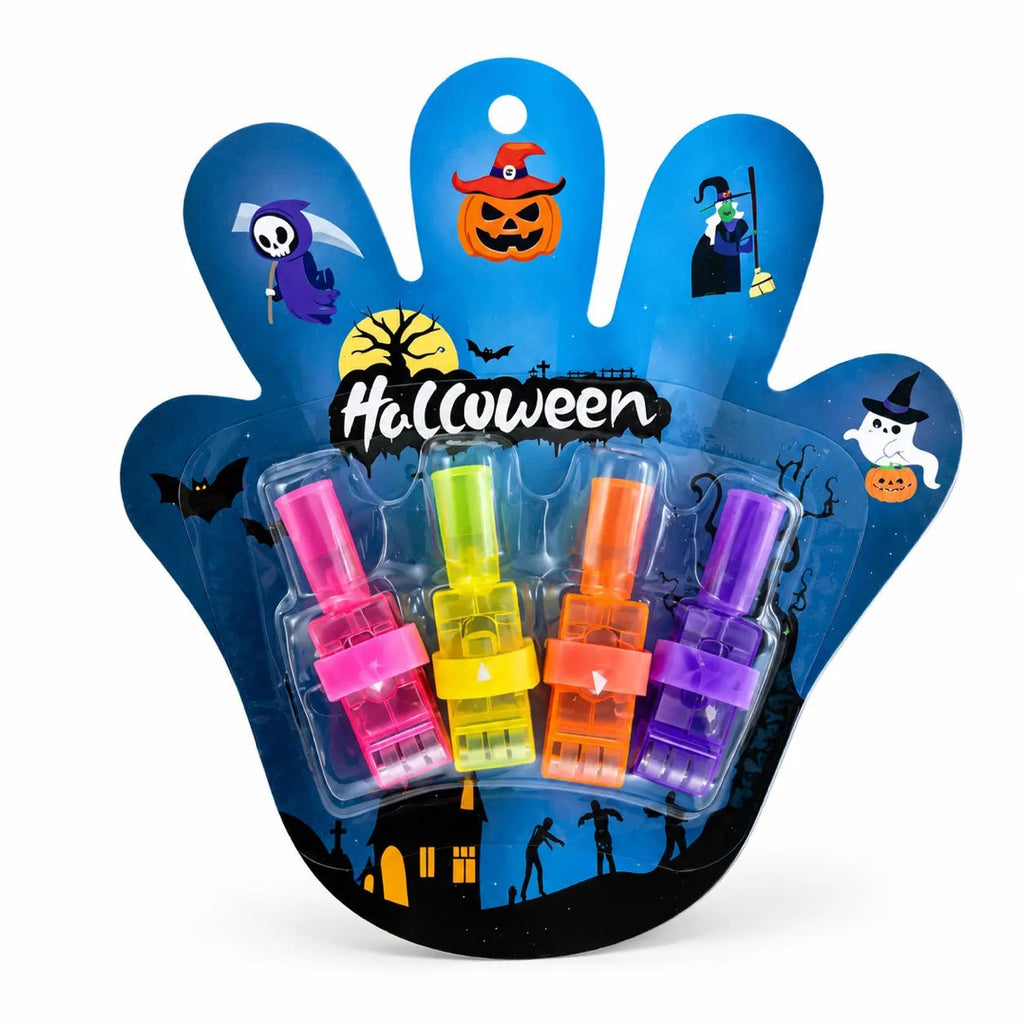 Halloween LED Finger Projector Rings – Spooky Light-Up Party Favors & Trick-or-Treat Goodie Bag Fillers for Kids