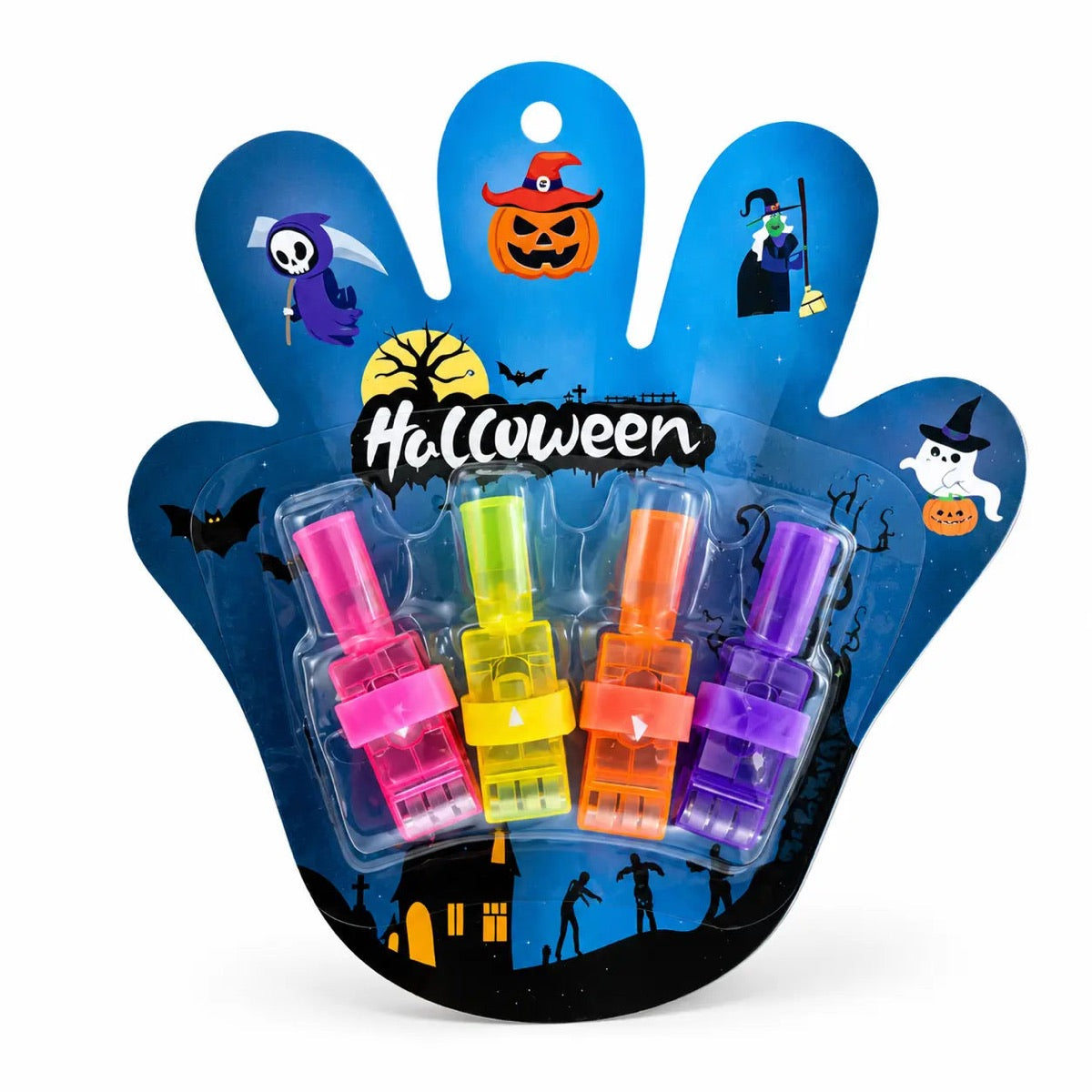 Halloween LED Finger Projector Rings – Spooky Light-Up Party Favors & Trick-or-Treat Goodie Bag Fillers for Kids