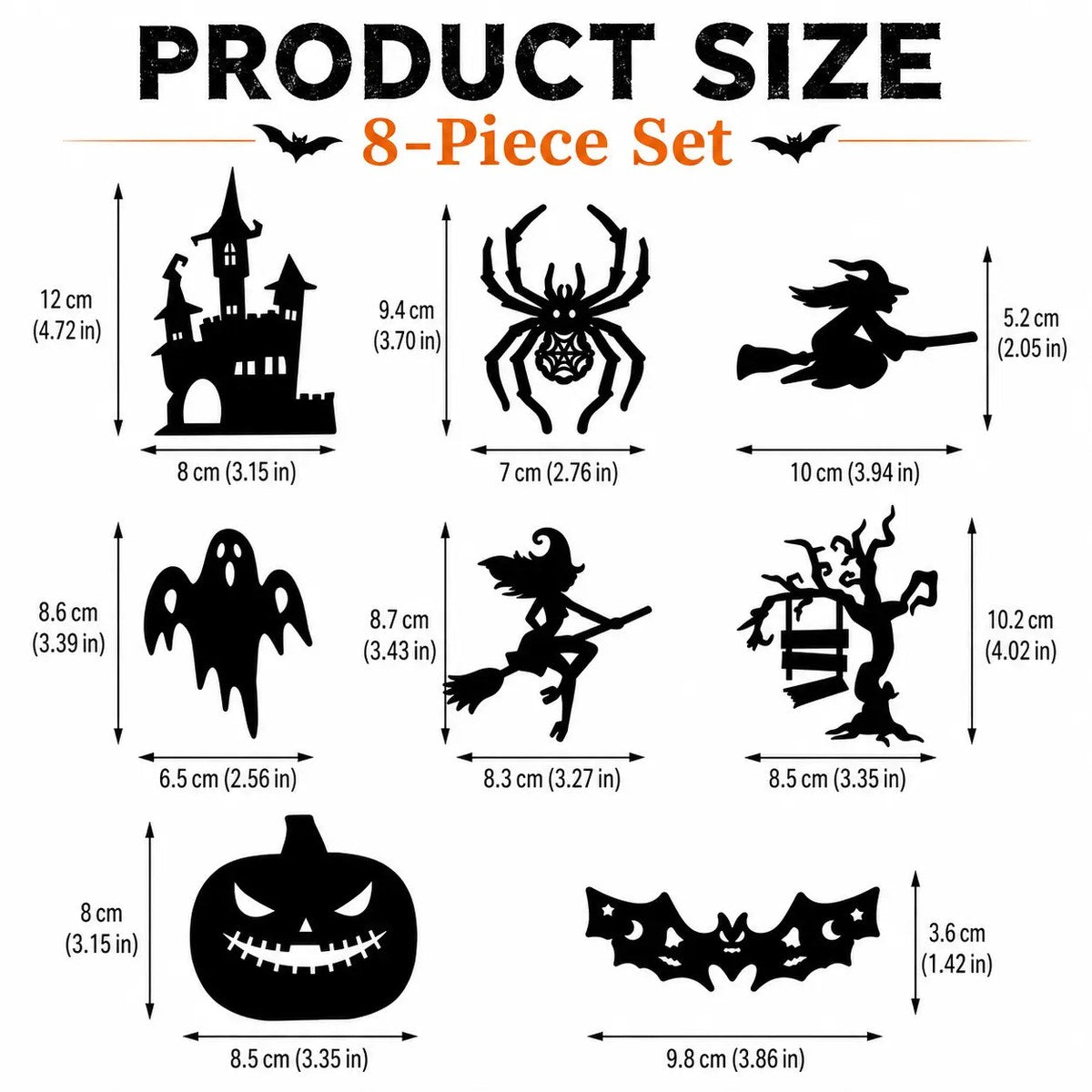 Halloween LED Silhouette Lights, Battery-Powered Peel & Stick Window & Wall Decor
