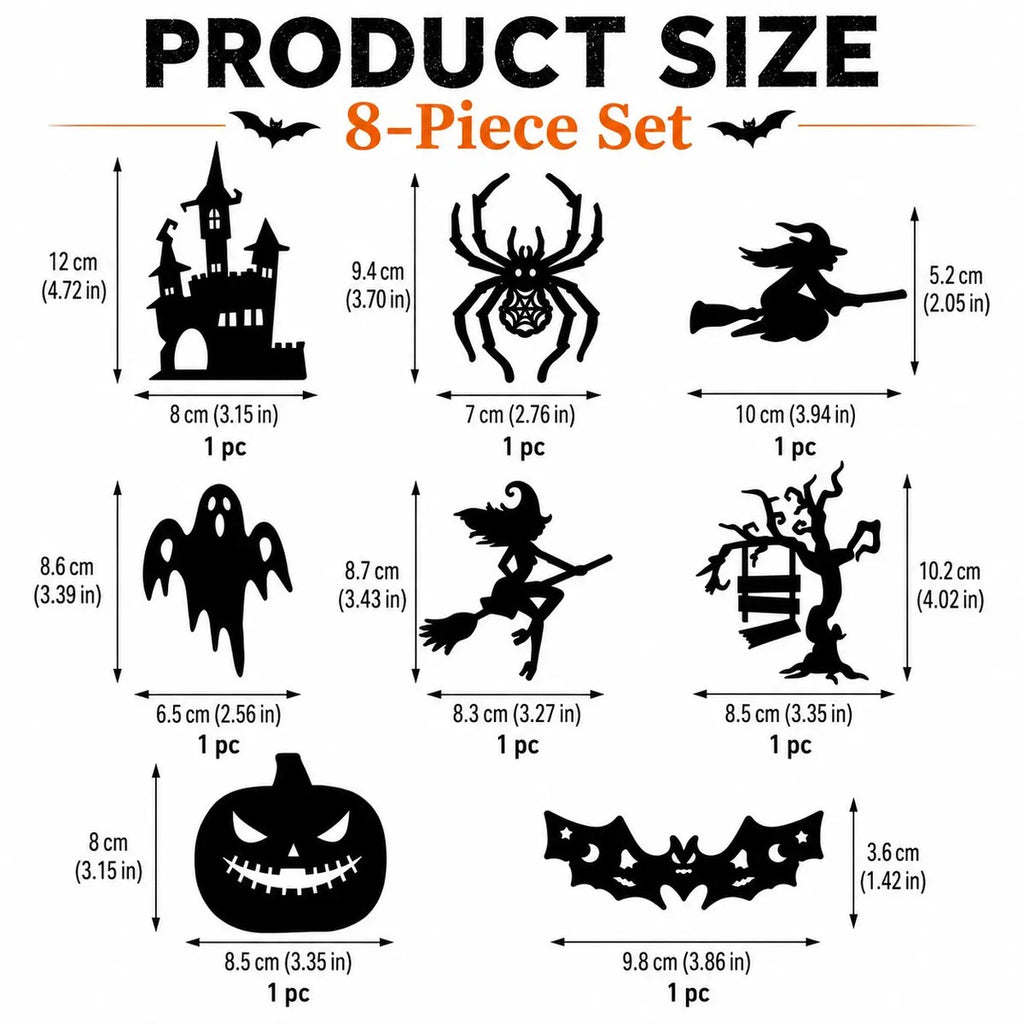Halloween LED Silhouette Lights, Battery-Powered Peel & Stick Window & Wall Decor