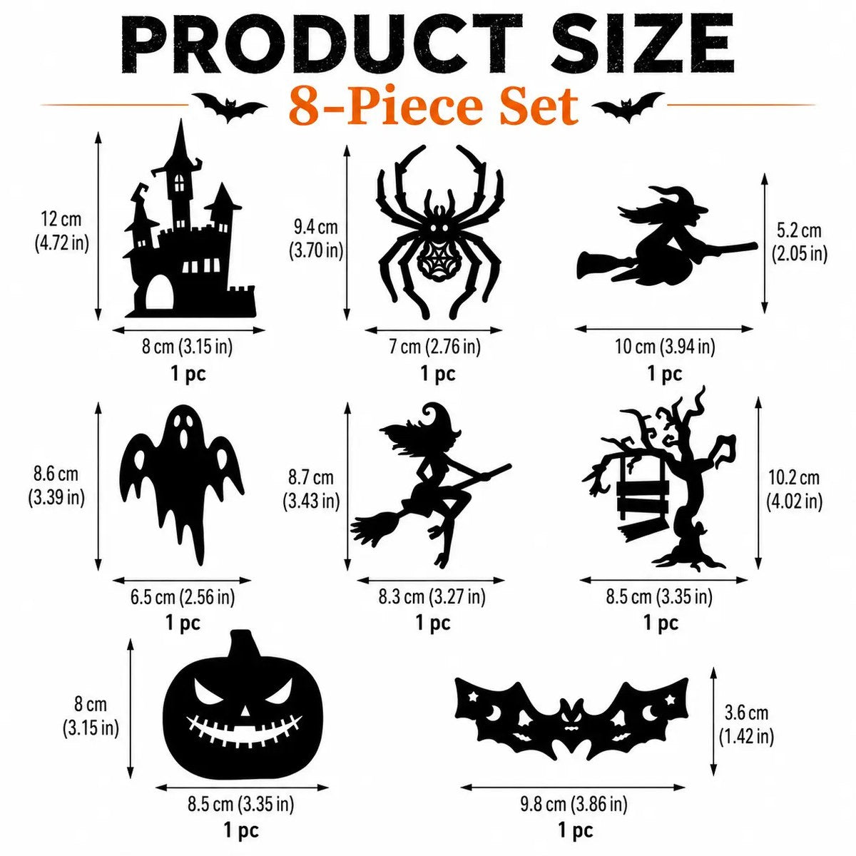 Halloween LED Silhouette Lights, Battery-Powered Peel & Stick Window & Wall Decor