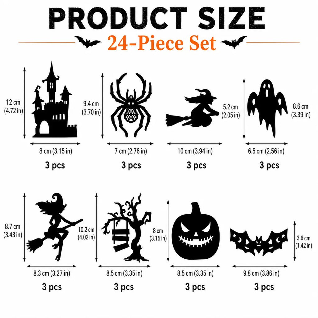 Halloween LED Silhouette Lights, Battery-Powered Peel & Stick Window & Wall Decor