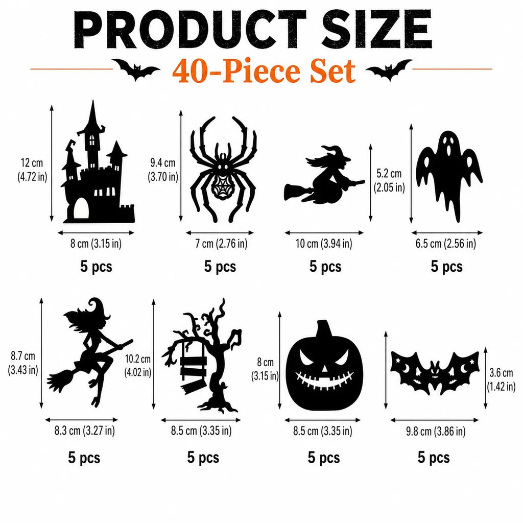 Halloween LED Silhouette Lights, Battery-Powered Peel & Stick Window & Wall Decor