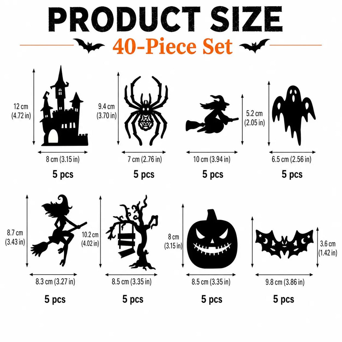 Halloween LED Silhouette Lights, Battery-Powered Peel & Stick Window & Wall Decor