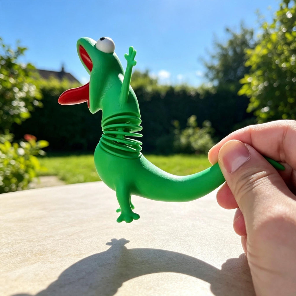 3D Printed Shaking Spring Lizard Fidget Toy | Funny Wobble Desk Decor, Stress Relief Sensory Toy & Novelty Gift