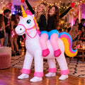 Two-Person Inflatable Unicorn Costume for Adults – Halloween Party Ride-On Outfit with Blower