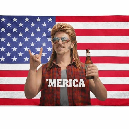 ’MERICA Mullet Man American Flag – Funny Patriotic Truck