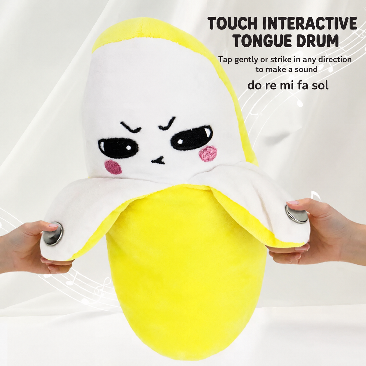 Interactive Sensory Musical Plush Toy for Kids – Banana/Strawberry/Carrot Style with Touch Sensors, Human Contact Sensor, and Sound