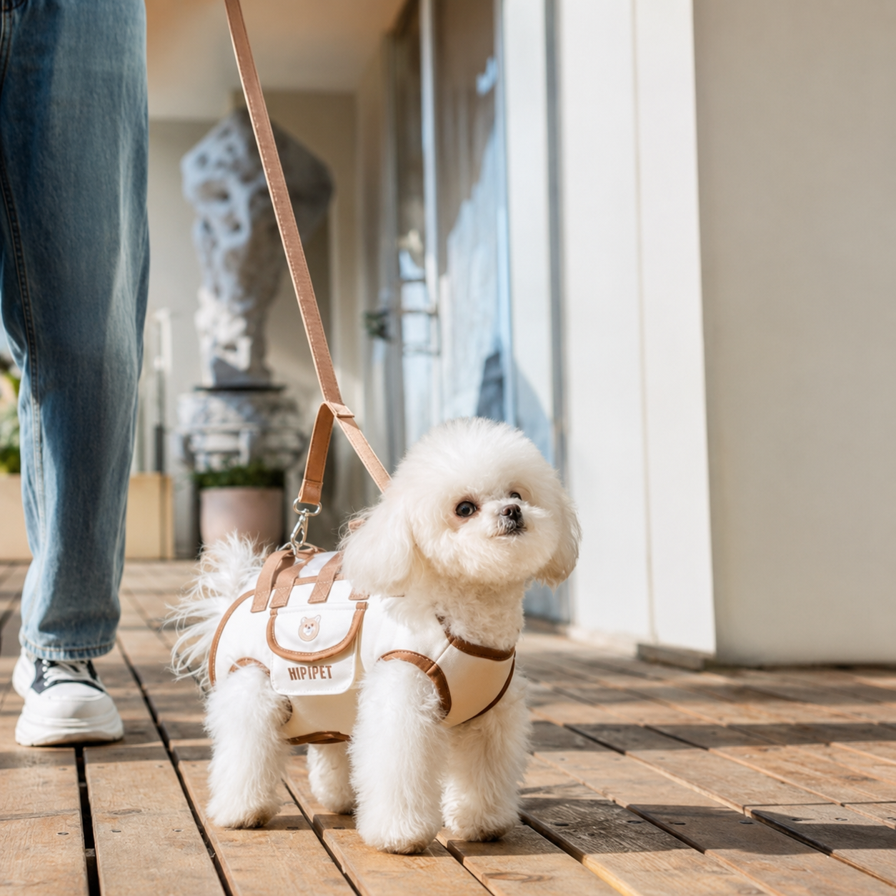 Dog Carrier Backpack, Dog Carrier Backpack Portable Shoulder Bag with Leash for Small Dogs Weighing 1.8-25 lbs, Beige