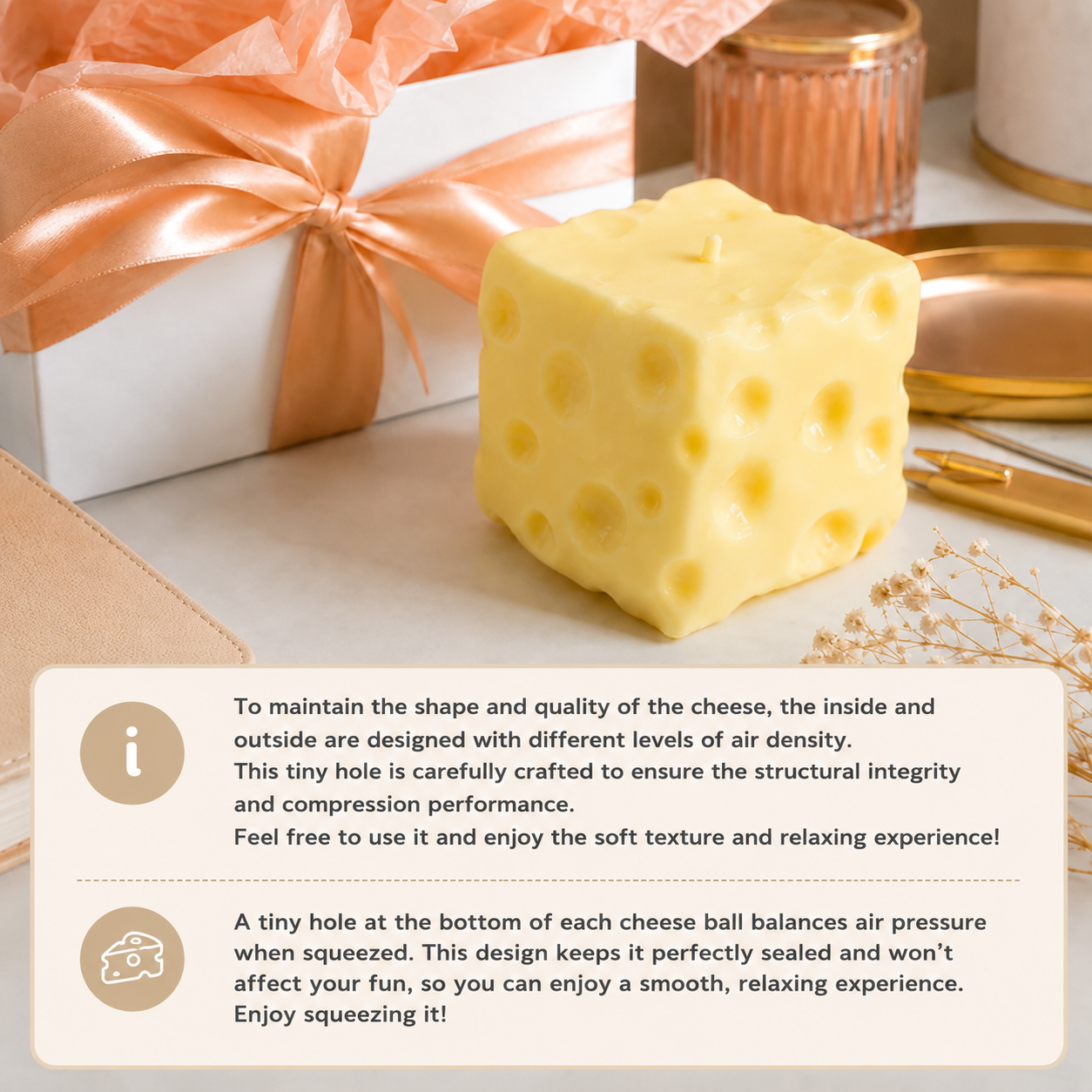 Big Cheese Squishy Toy, Soft Fluffy Cheese Sugar Cube Sensory Fidget Toy, Soft Shapeable Squeeze Ball For Stress Relief, Desk Toy, Party Gift, Holiday Gift, Birthday Gift For Adults