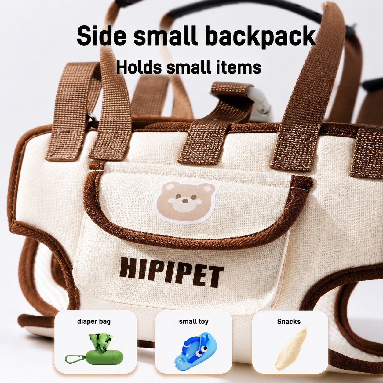 Dog Carrier Backpack, Dog Carrier Backpack Portable Shoulder Bag with Leash for Small Dogs Weighing 1.8-25 lbs, Beige