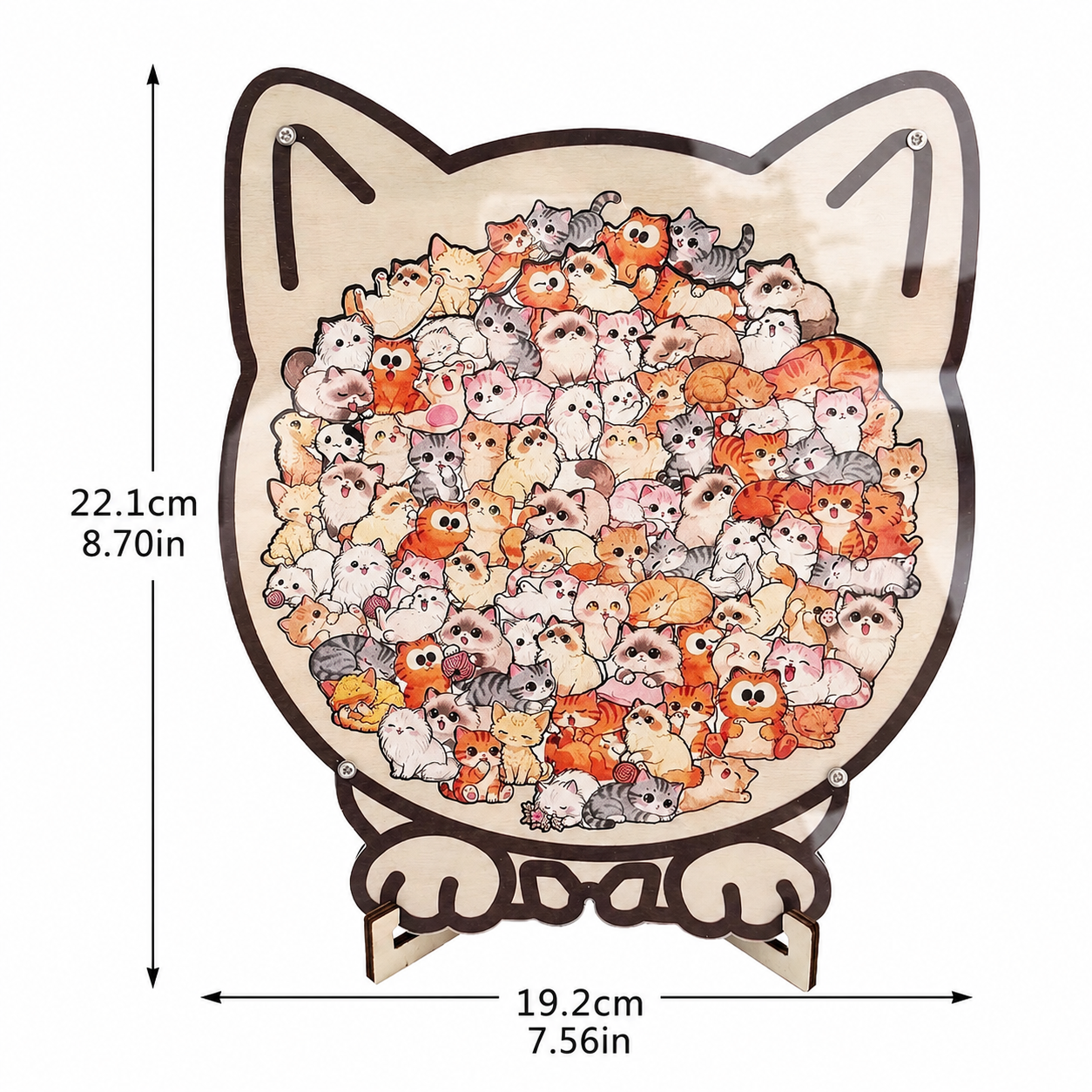 Cat-Shaped Wooden Jigsaw Puzzle for Adults, Morandi Color Animal Puzzle, Creative Cat Puzzle for Home Decor and Gifts