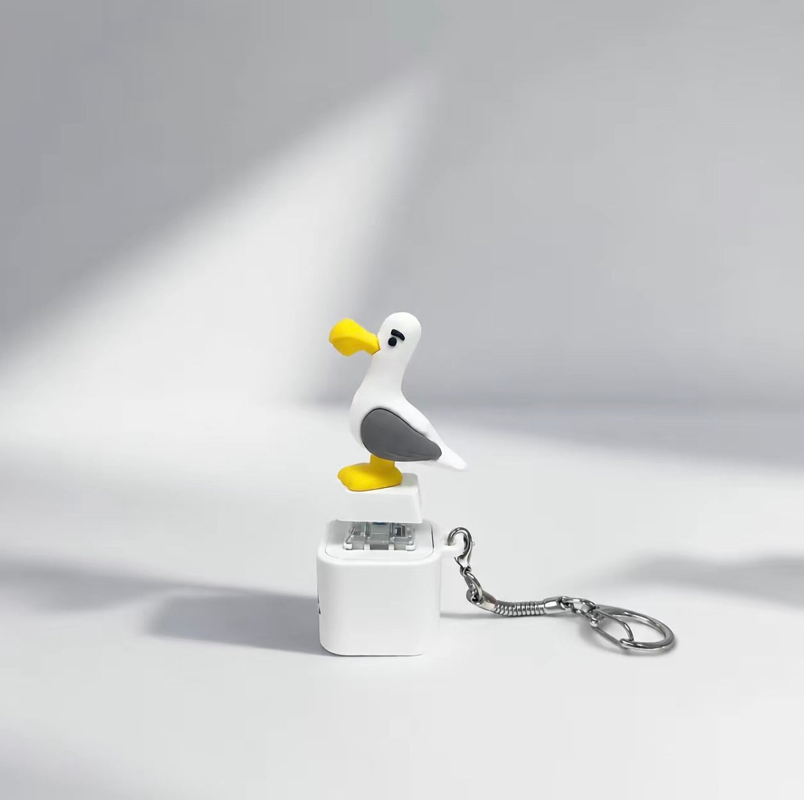 Seagull MINE! Button Keychain-Real Sound & LED Light, Funny Interactive Gift for Friends & Family