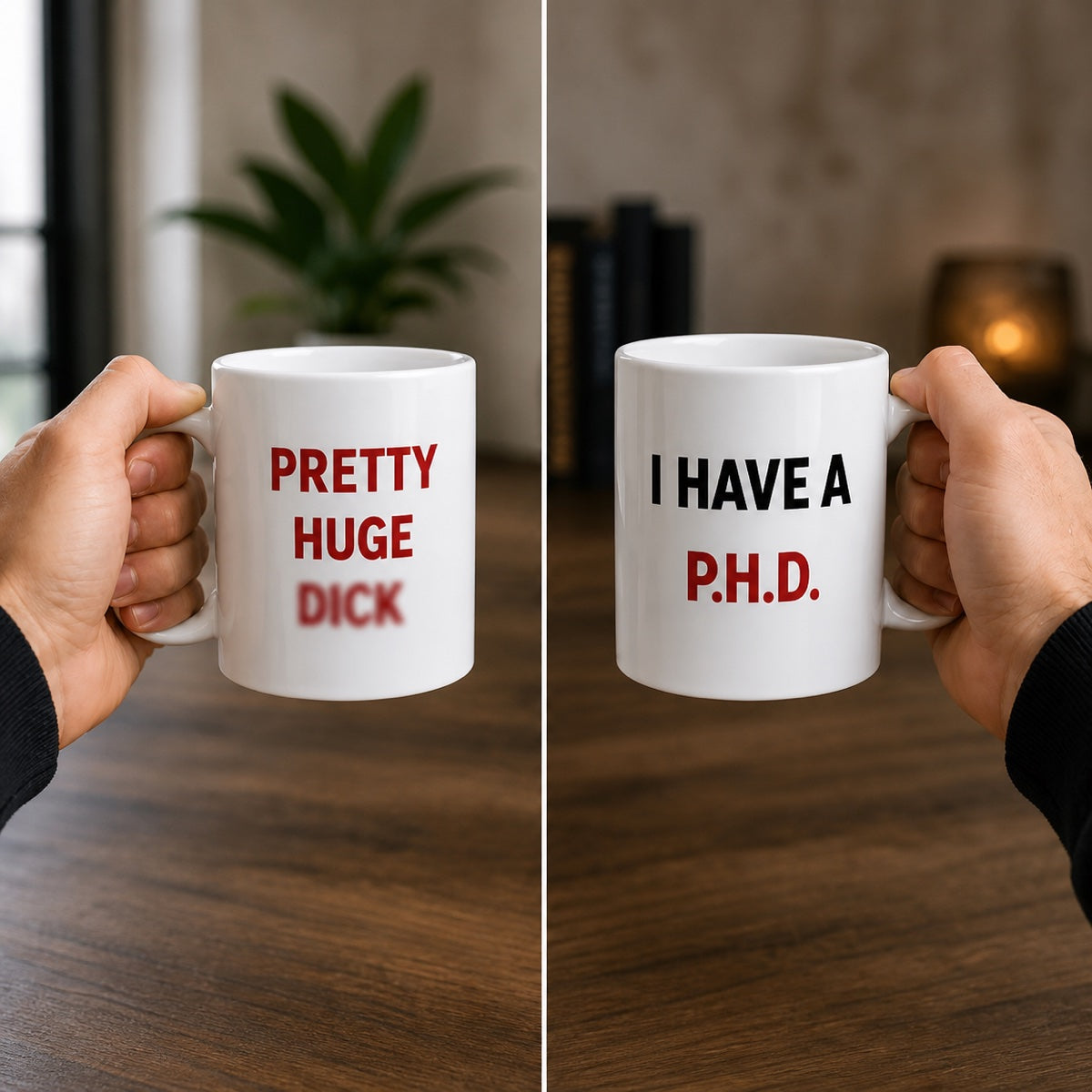 Funny PHD Ceramic 11oz Mug Adult Humor Coffee Mug Funny Office Mug Gag Gift Coworker Gift White Elephant Gift Birthday Gift Novelty Coffee Mug Pretty Huge D*ck