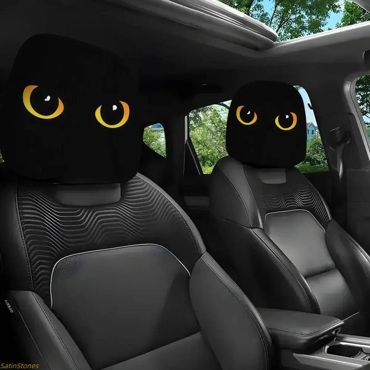 Gothic Devil's Eye Headrest Covers - Washable (Set of 2)