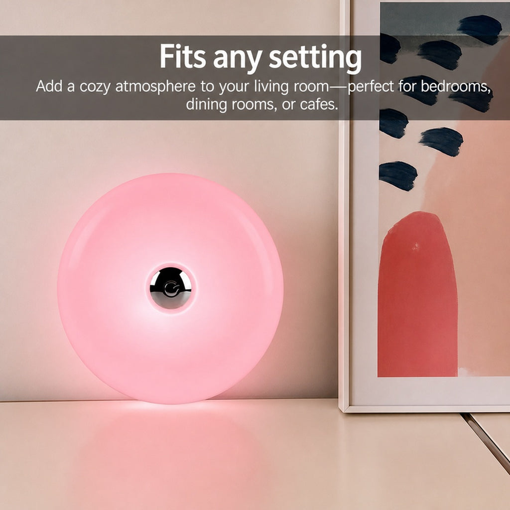 Donut Table Lamp, Retro Modern Touch-Control 3-Level Dimmable Nightstand Lamp, USB-C Powered Bedroom Decor