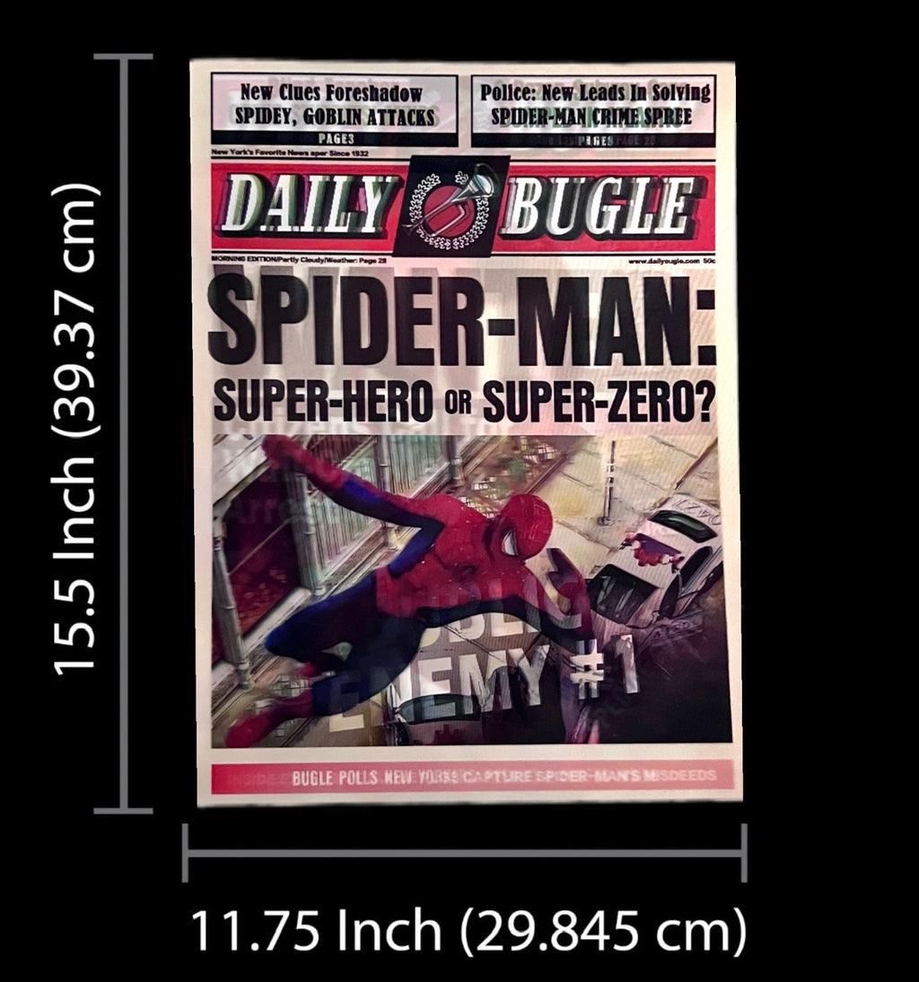 3D Lenticular Web-Slinger Newspaper Poster, 3 Images in One Changing Wall Art for Bedroom, Gaming Room & Collector Decor