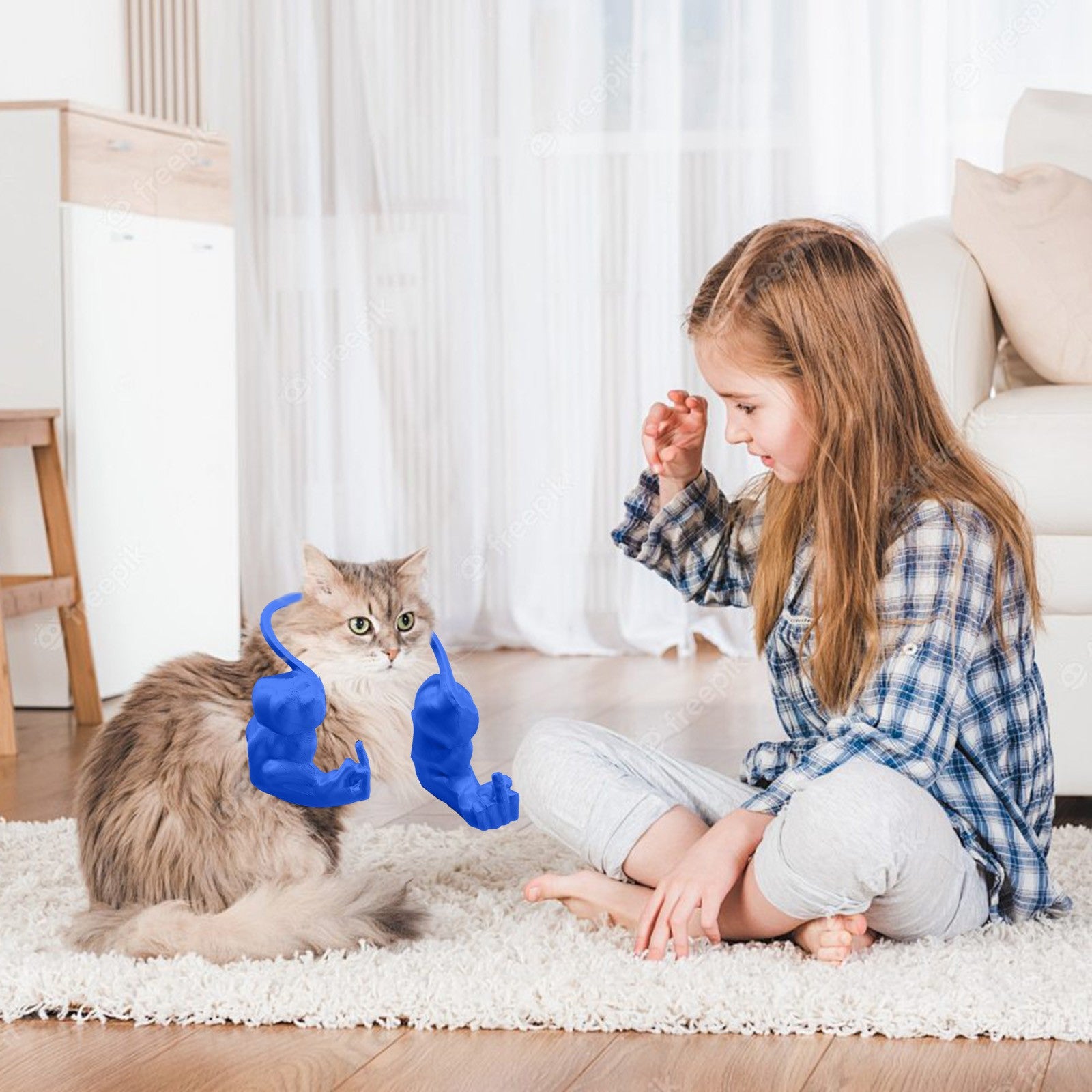 Cat Muscle Arm with Middle Finger 3D Printed Hulks Muscle Cat Arm for Neck