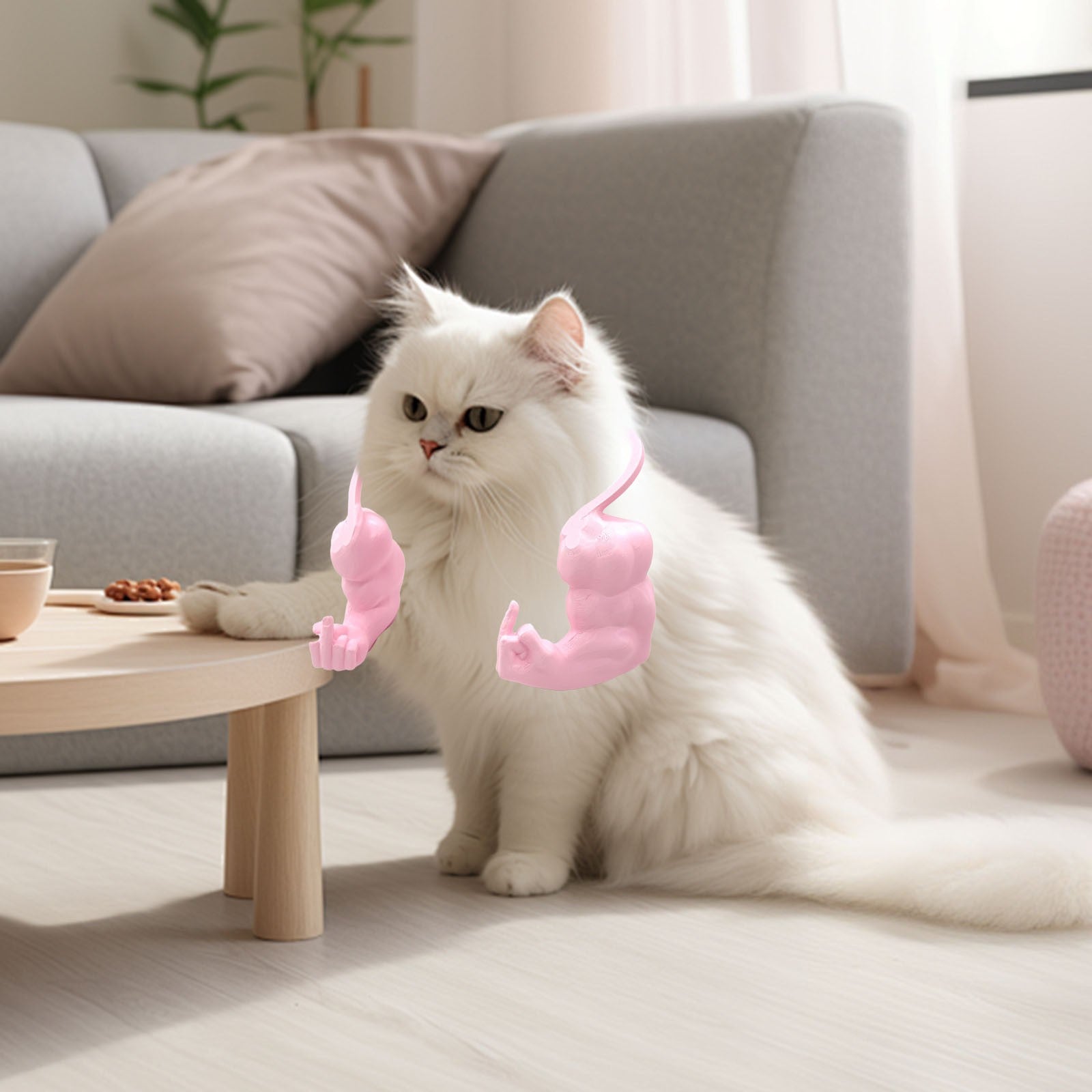 Cat Muscle Arm with Middle Finger 3D Printed Hulks Muscle Cat Arm for Neck