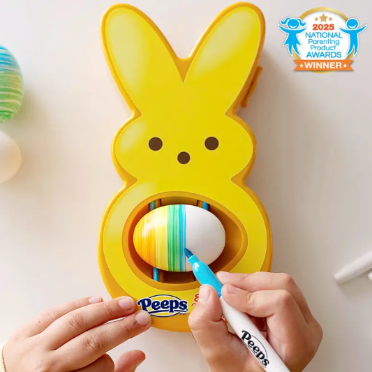 PEEPS Bunny Eggmazing Egg Decorator with 6 Colorful Markers for Less Mess Easter Fun DIY Decorations
