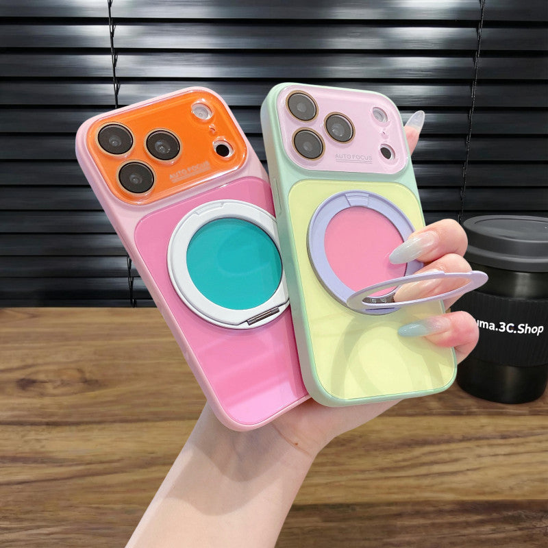 360° Rotating Stand Magnetic Phone Case with Large Clear Window, Shockproof Heat-Dissipating Protective Cover for iPhone 18, 17, 16, 15, 14 & 13 Pro Max