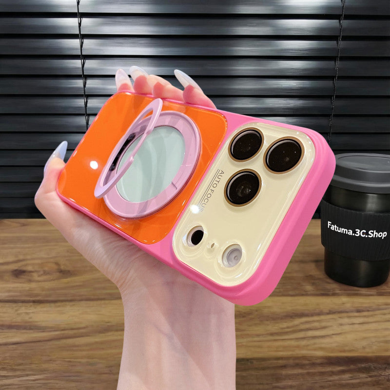 360° Rotating Stand Magnetic Phone Case with Large Clear Window, Shockproof Heat-Dissipating Protective Cover for iPhone 18, 17, 16, 15, 14 & 13 Pro Max
