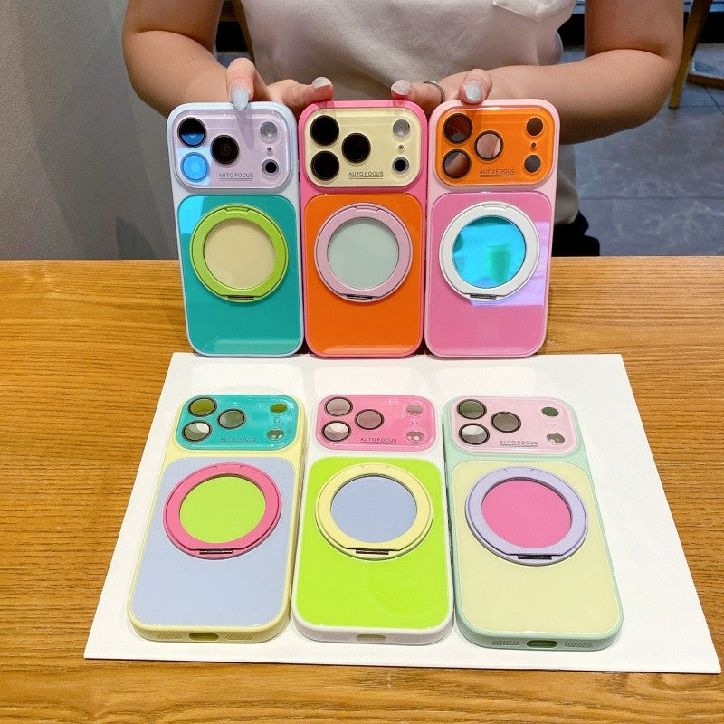 360° Rotating Stand Magnetic Phone Case with Large Clear Window, Shockproof Heat-Dissipating Protective Cover for iPhone 18, 17, 16, 15, 14 & 13 Pro Max