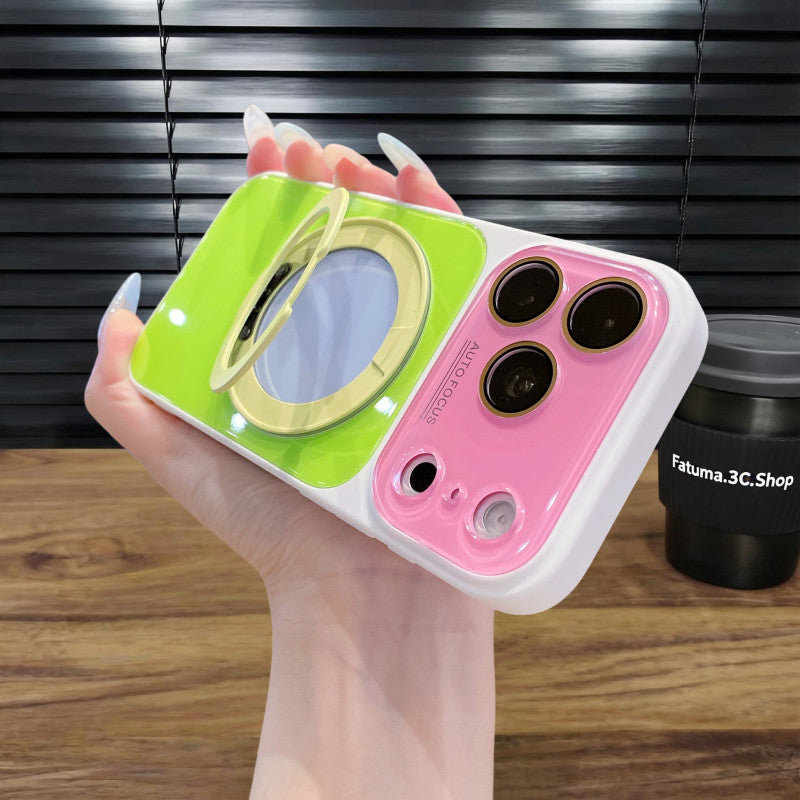 360° Rotating Stand Magnetic Phone Case with Large Clear Window, Shockproof Heat-Dissipating Protective Cover for iPhone 18, 17, 16, 15, 14 & 13 Pro Max