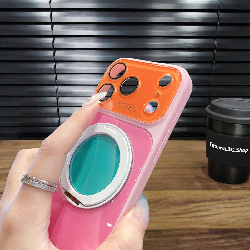 360° Rotating Stand Magnetic Phone Case with Large Clear Window, Shockproof Heat-Dissipating Protective Cover for iPhone 18, 17, 16, 15, 14 & 13 Pro Max