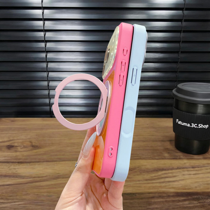 360° Rotating Stand Magnetic Phone Case with Large Clear Window, Shockproof Heat-Dissipating Protective Cover for iPhone 18, 17, 16, 15, 14 & 13 Pro Max