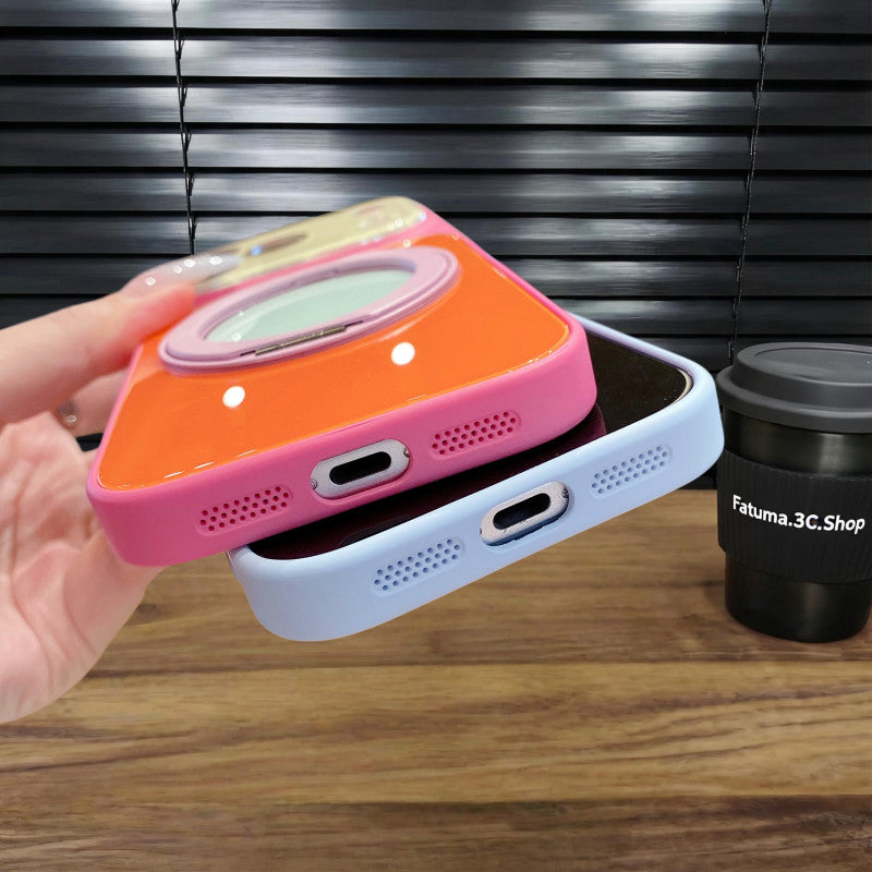 360° Rotating Stand Magnetic Phone Case with Large Clear Window, Shockproof Heat-Dissipating Protective Cover for iPhone 18, 17, 16, 15, 14 & 13 Pro Max
