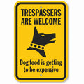 Funny "No Trespassing" Metal Sign – 12×8 in Aluminum Warning Sign with Dog Theme, Weather-Resistant Yard & Gate Decor